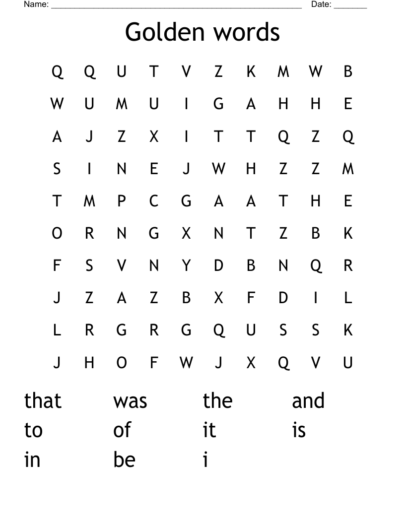Golden words Word Search