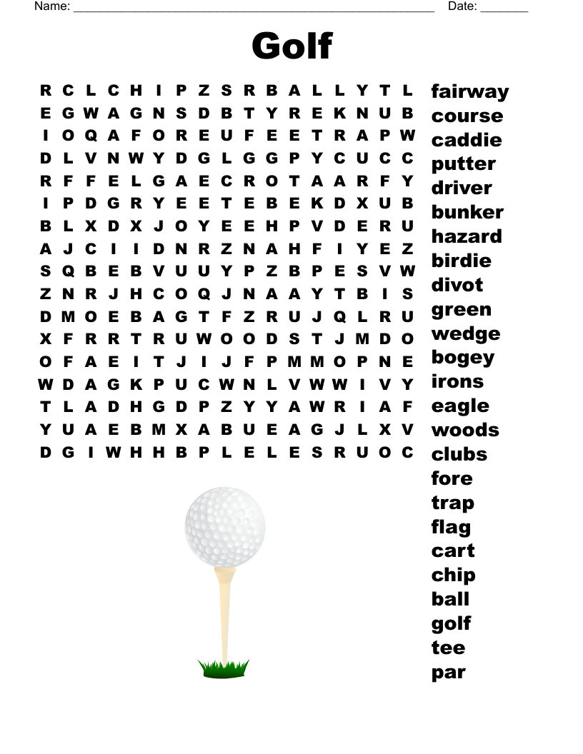 Golf Word Search