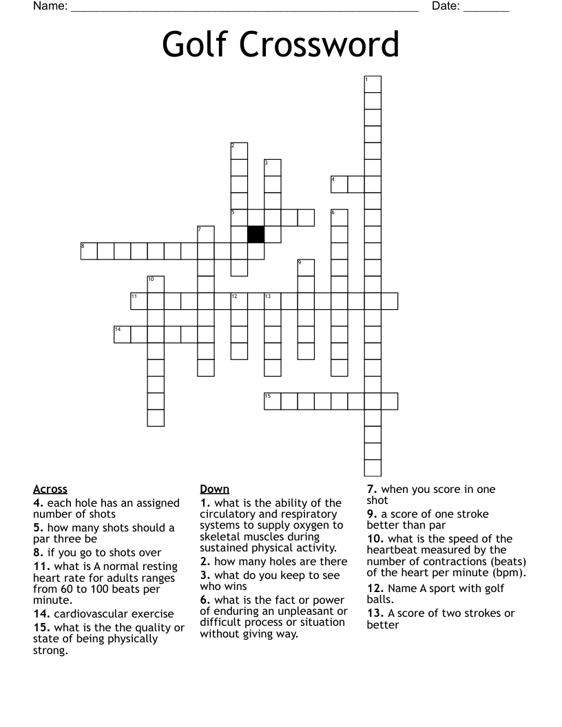 Golf Crossword