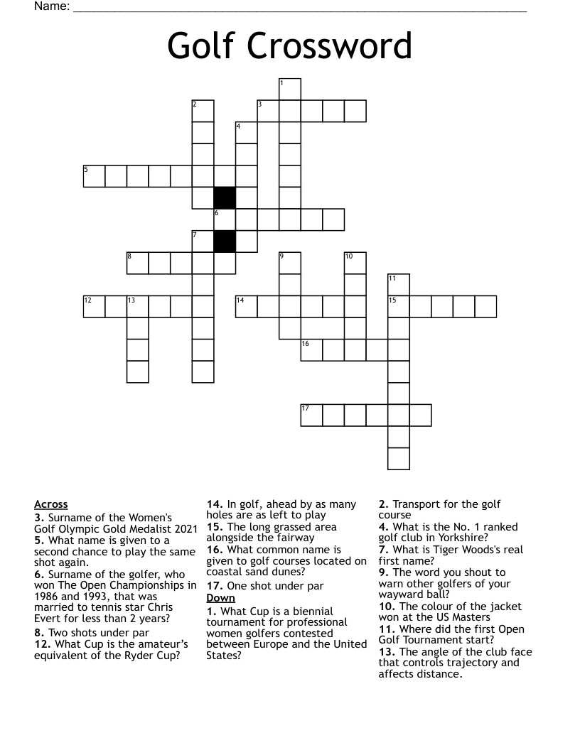 Golf Crossword