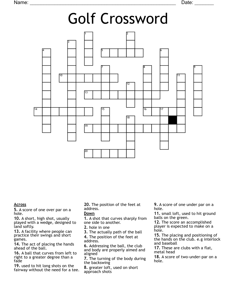 Golf Crossword