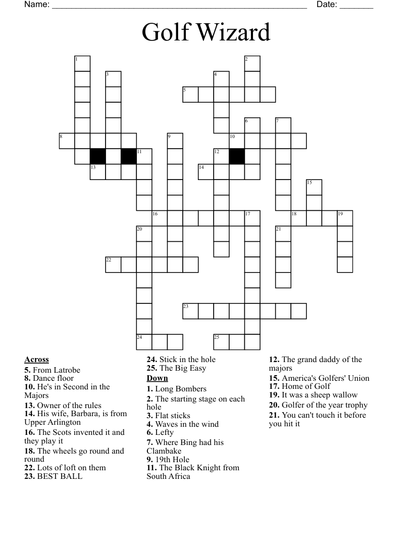 Golf Wizard Crossword