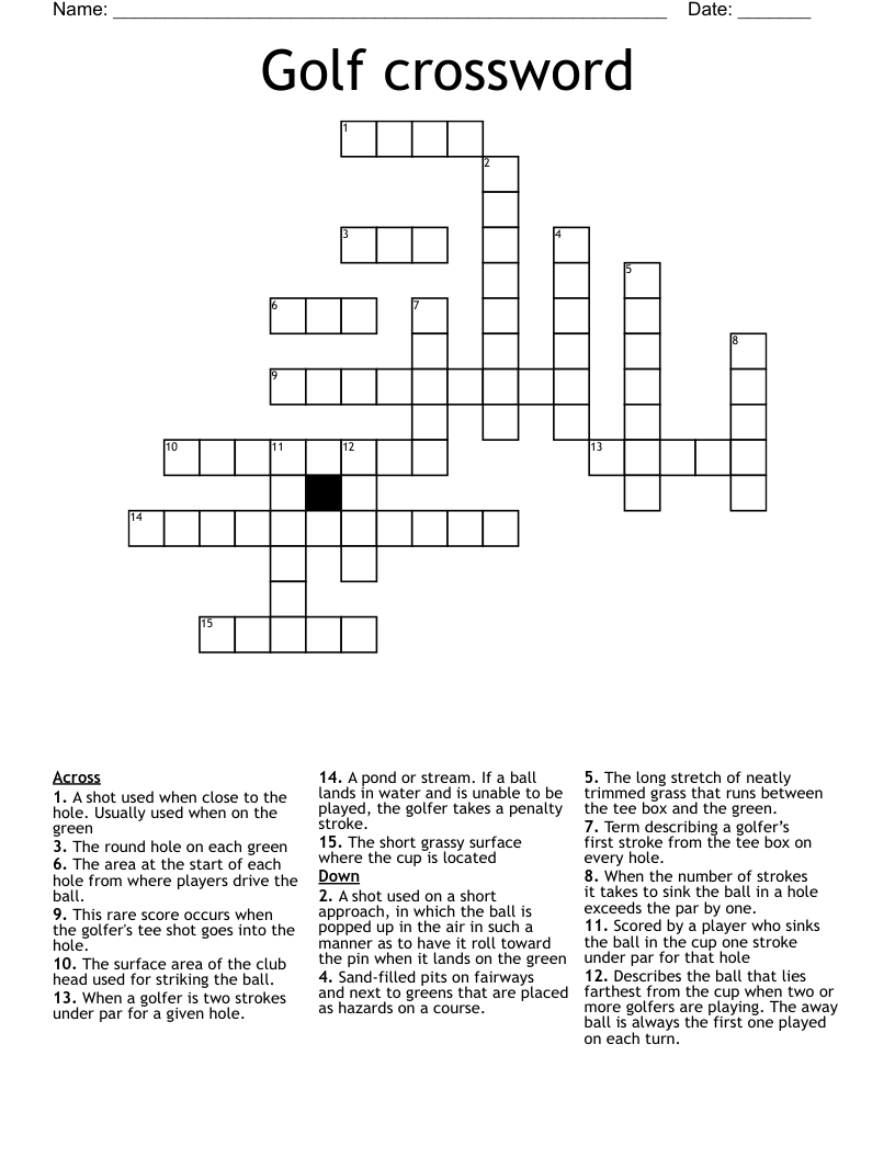 Golf crossword
