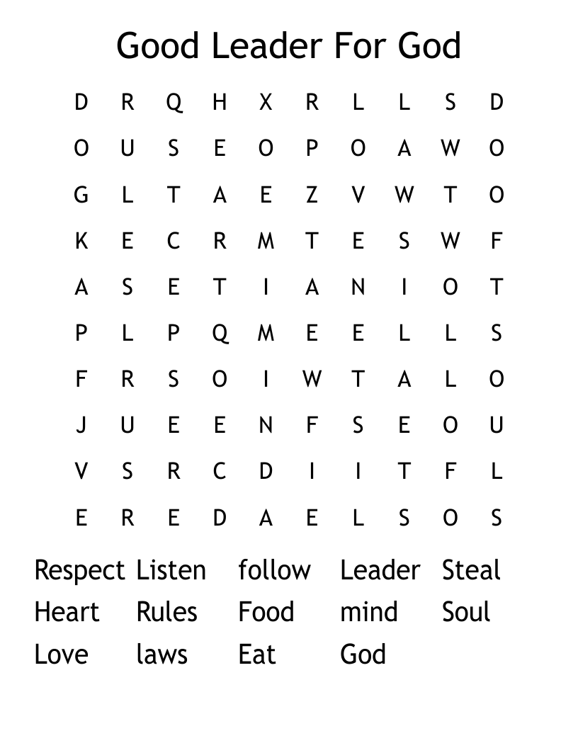 Good Leader For God Word Search