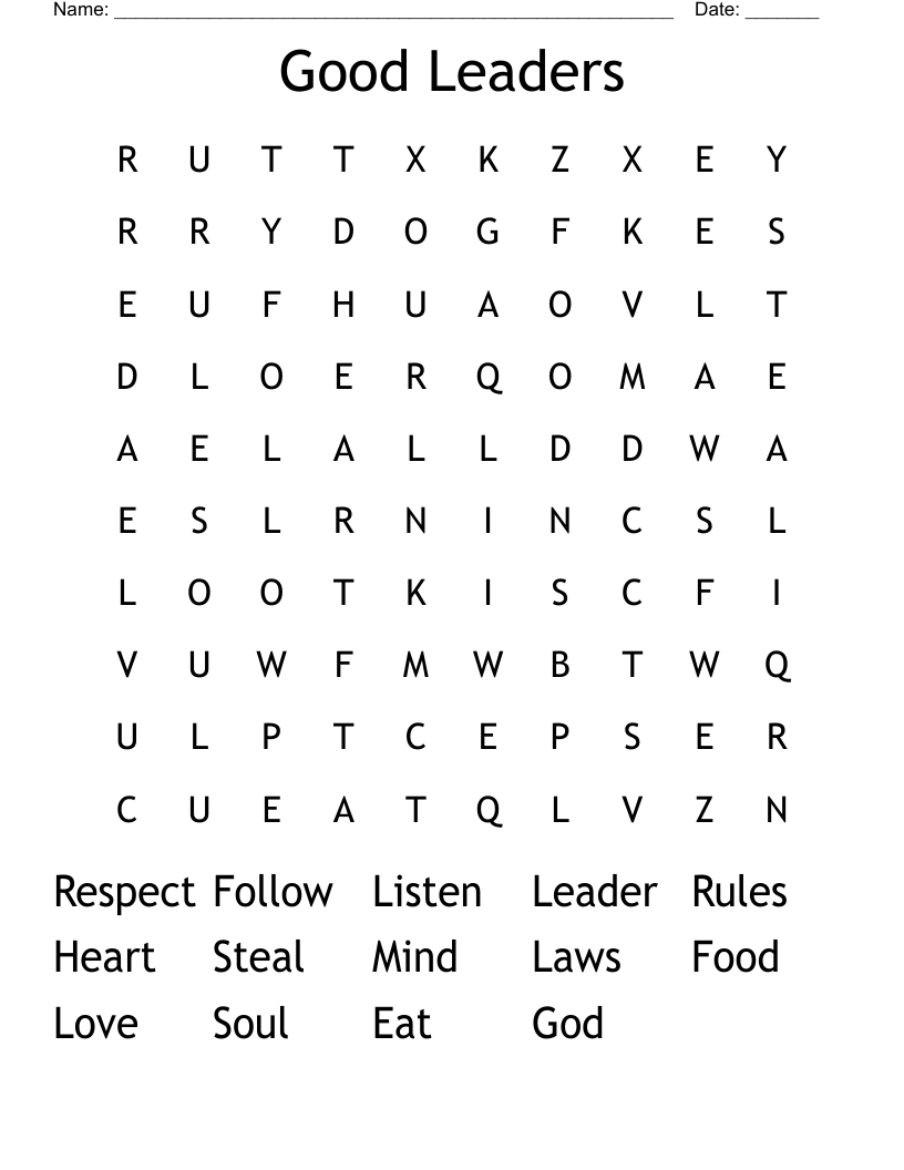 Good Leaders  Word Search