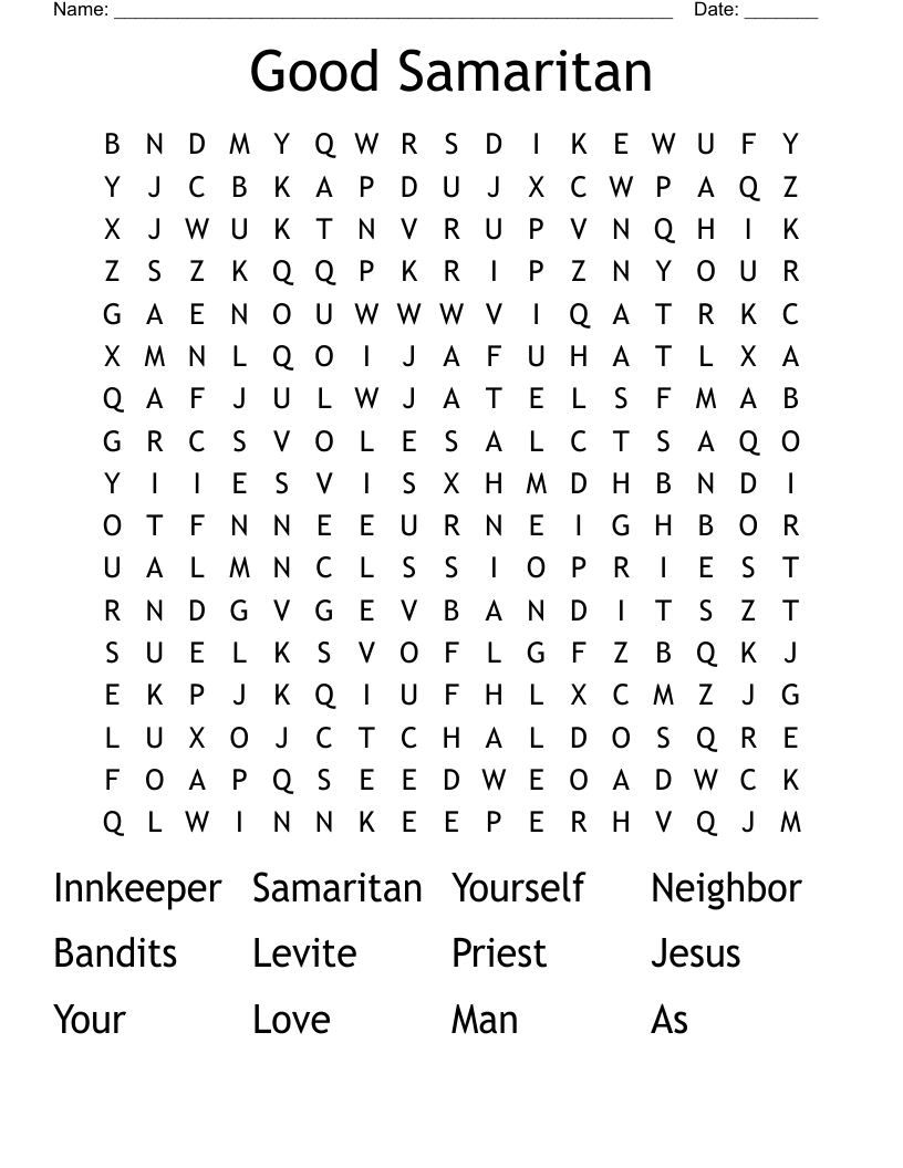 Good Samaritan Word Search
