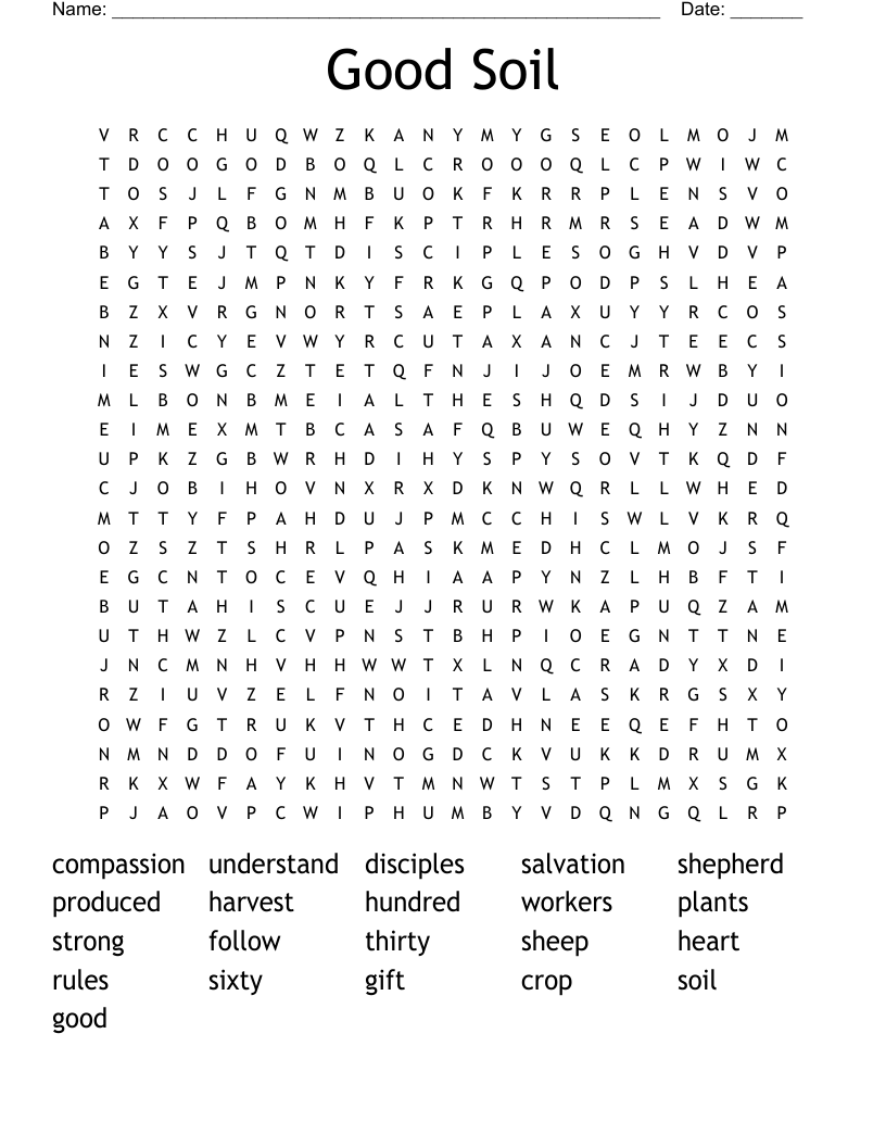 Good Soil Word Search