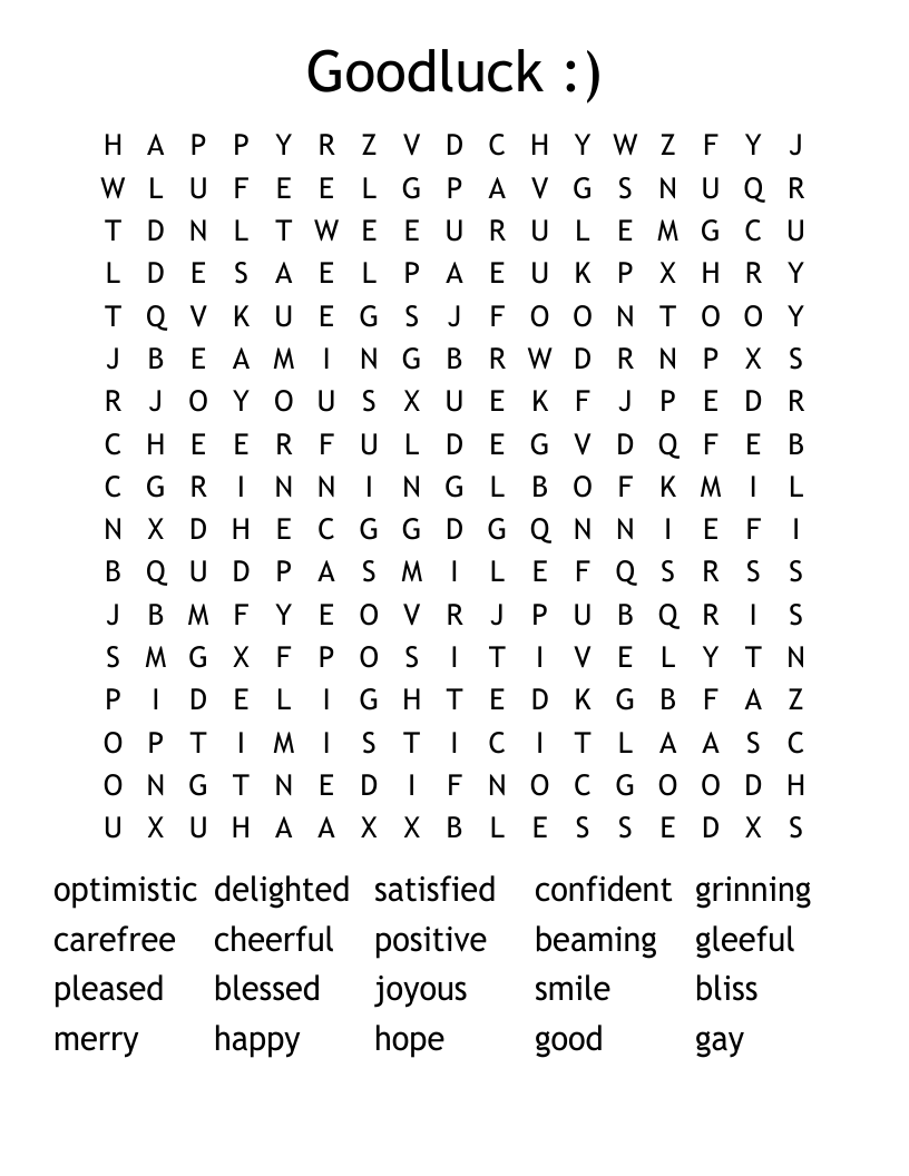 Goodluck :) Word Search