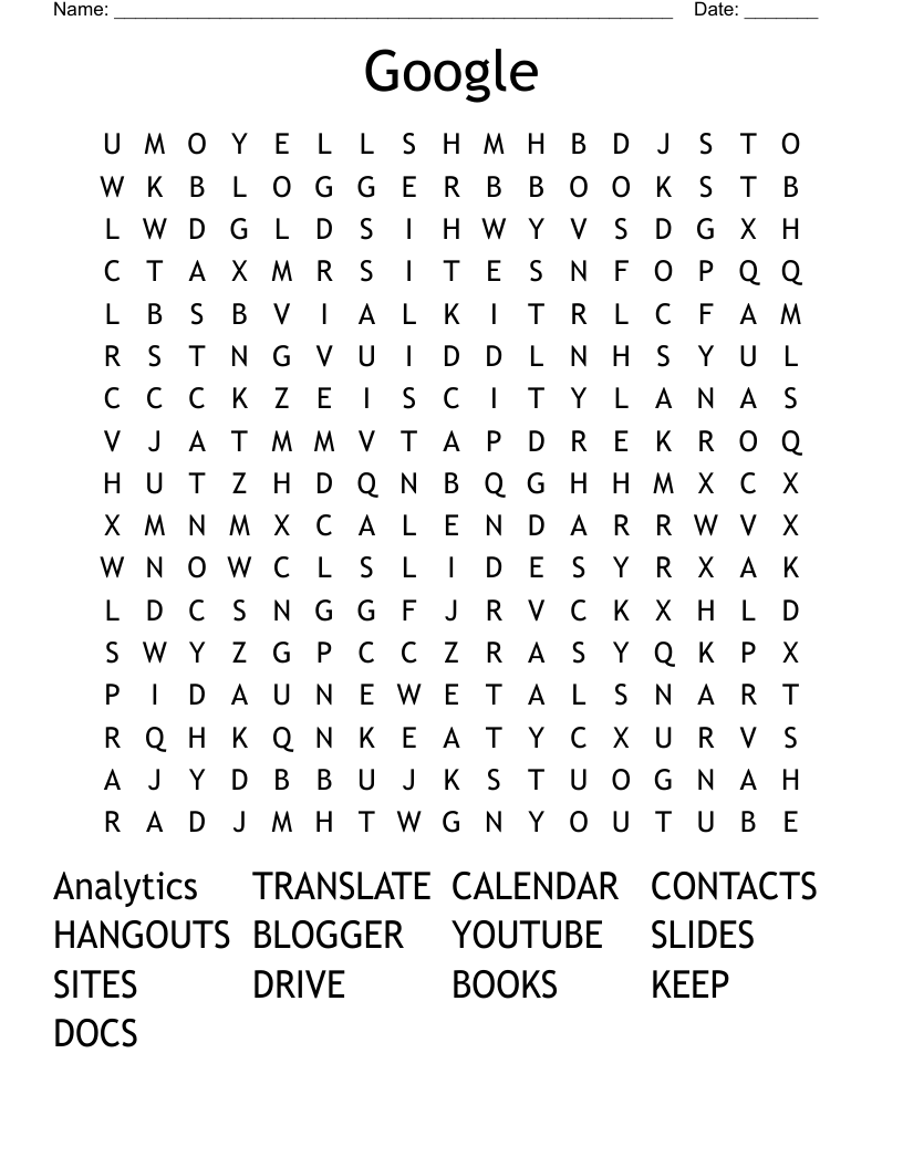 Google Word Search