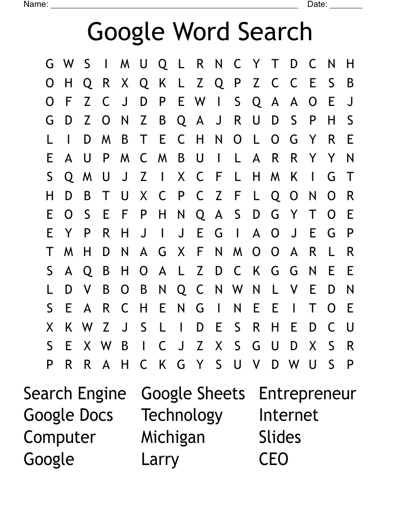 Google Word Search