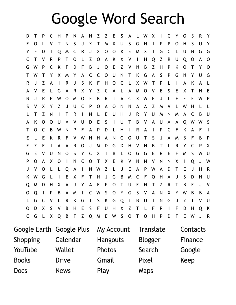 Google Word Search