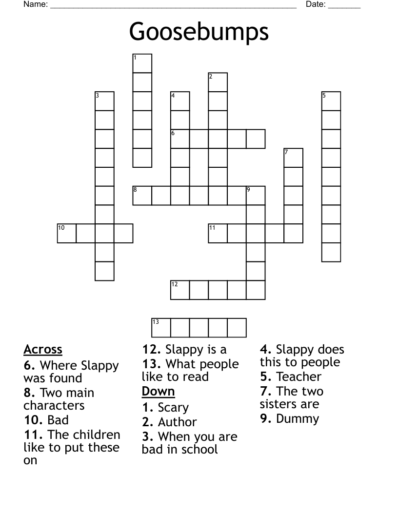 Goosebumps  Crossword