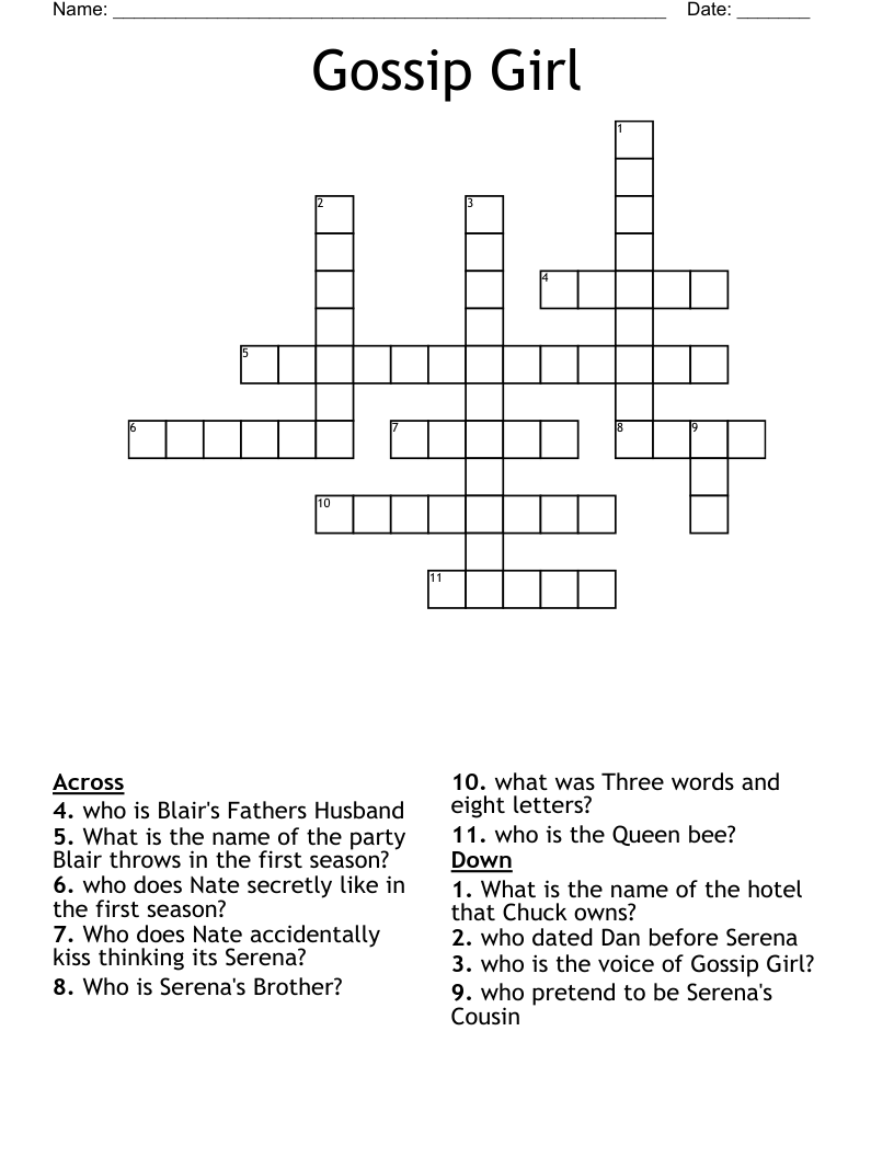 Gossip Girl Crossword