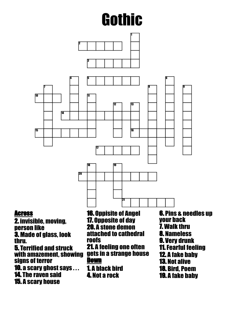 Gothic Crossword