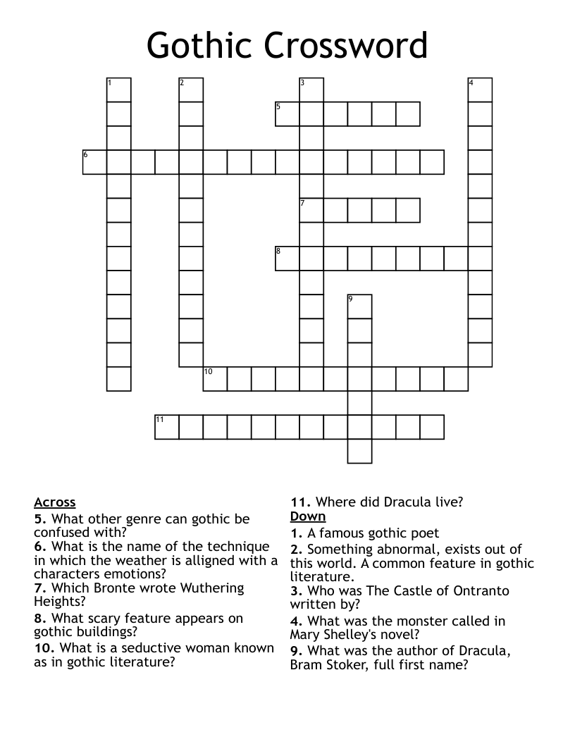 Gothic Crossword