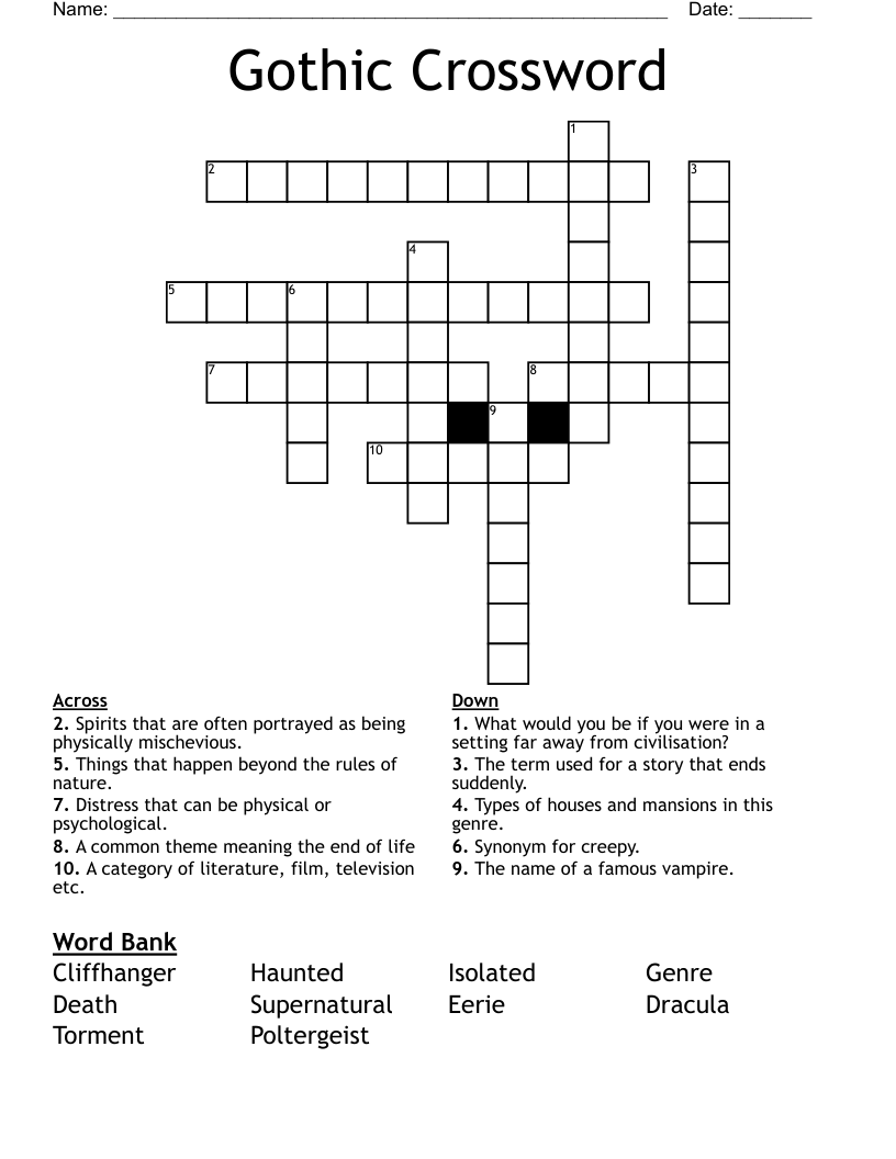 Gothic Crossword