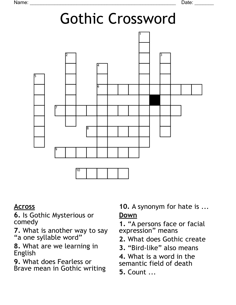 Gothic Crossword