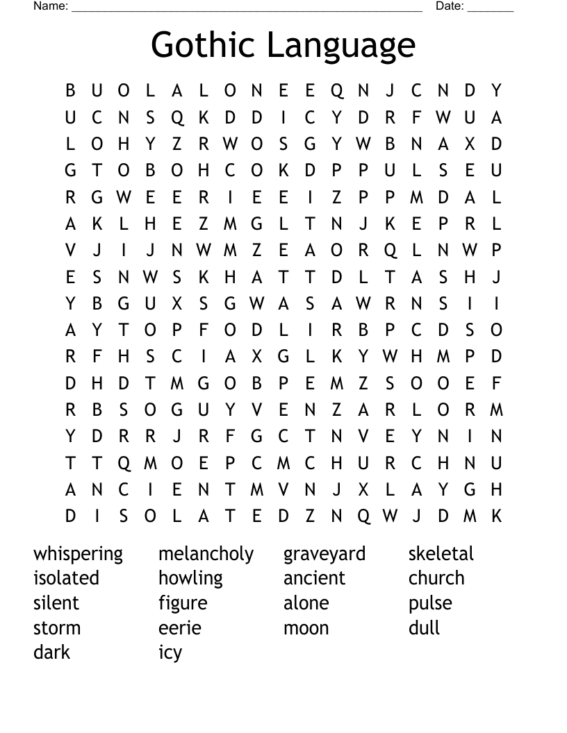 Gothic Language Word Search