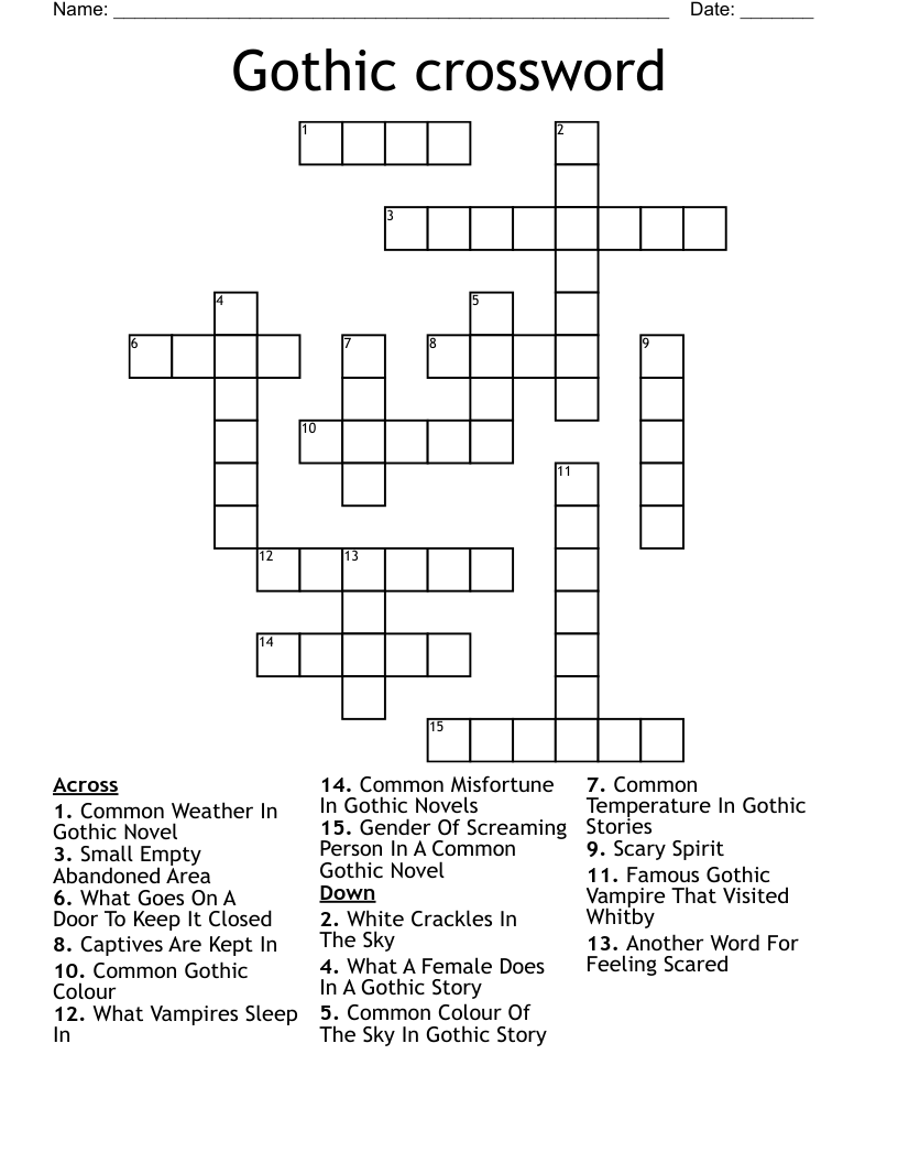Gothic crossword