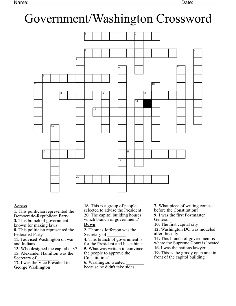 Government/Washington Crossword