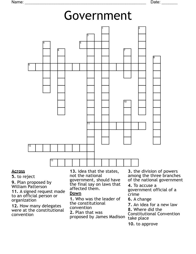 Government Crossword