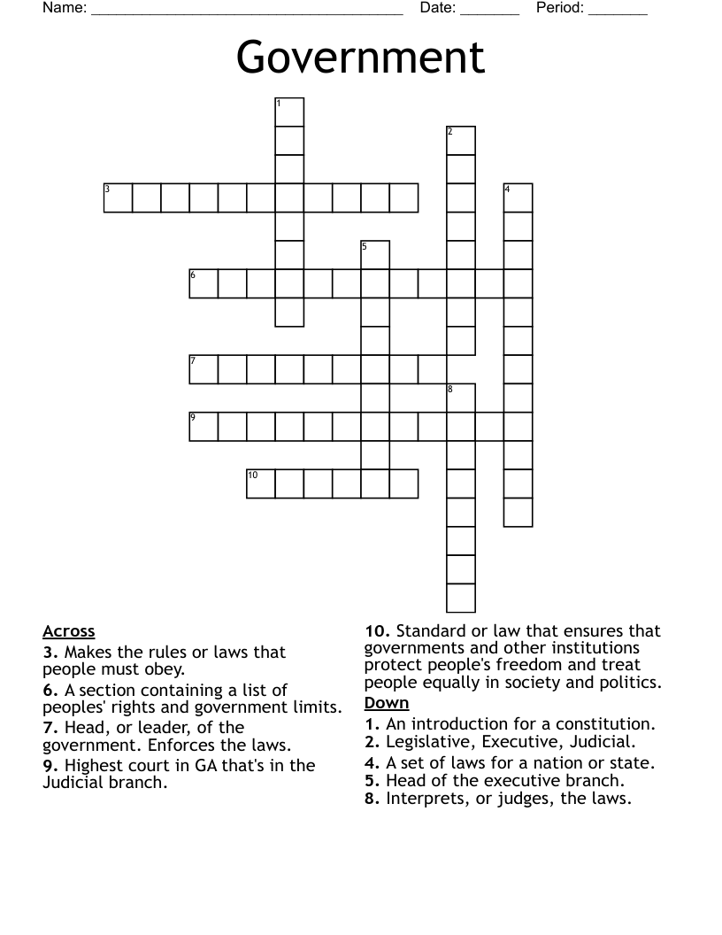 Government Crossword