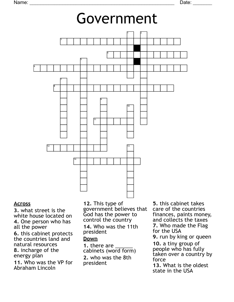 Government Crossword