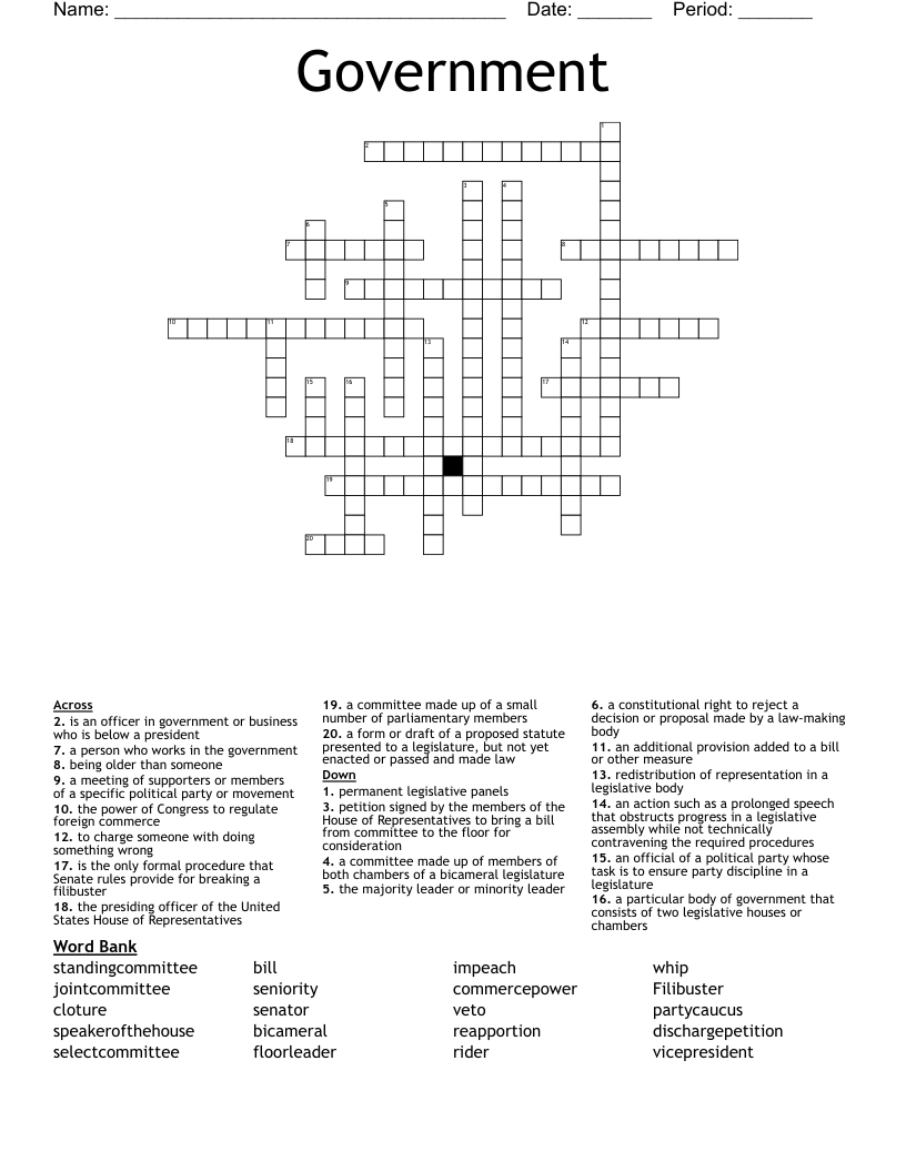 Government Crossword