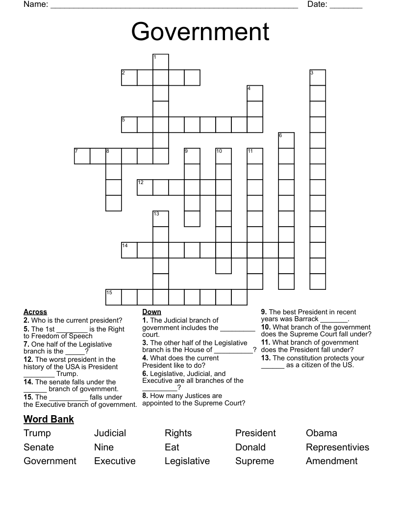 Government Crossword