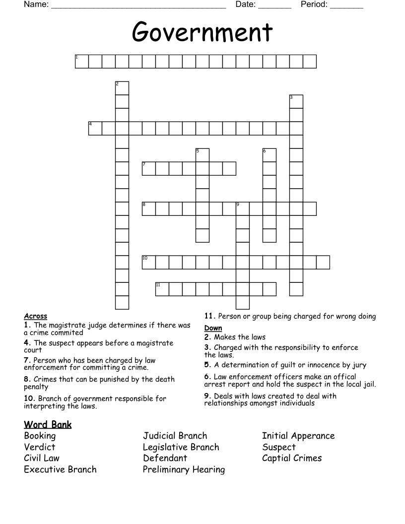 Government Crossword