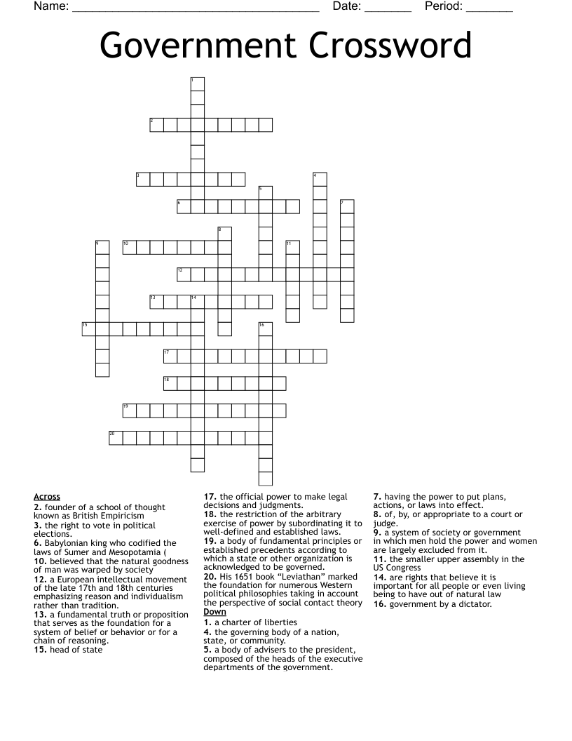 Government Crossword