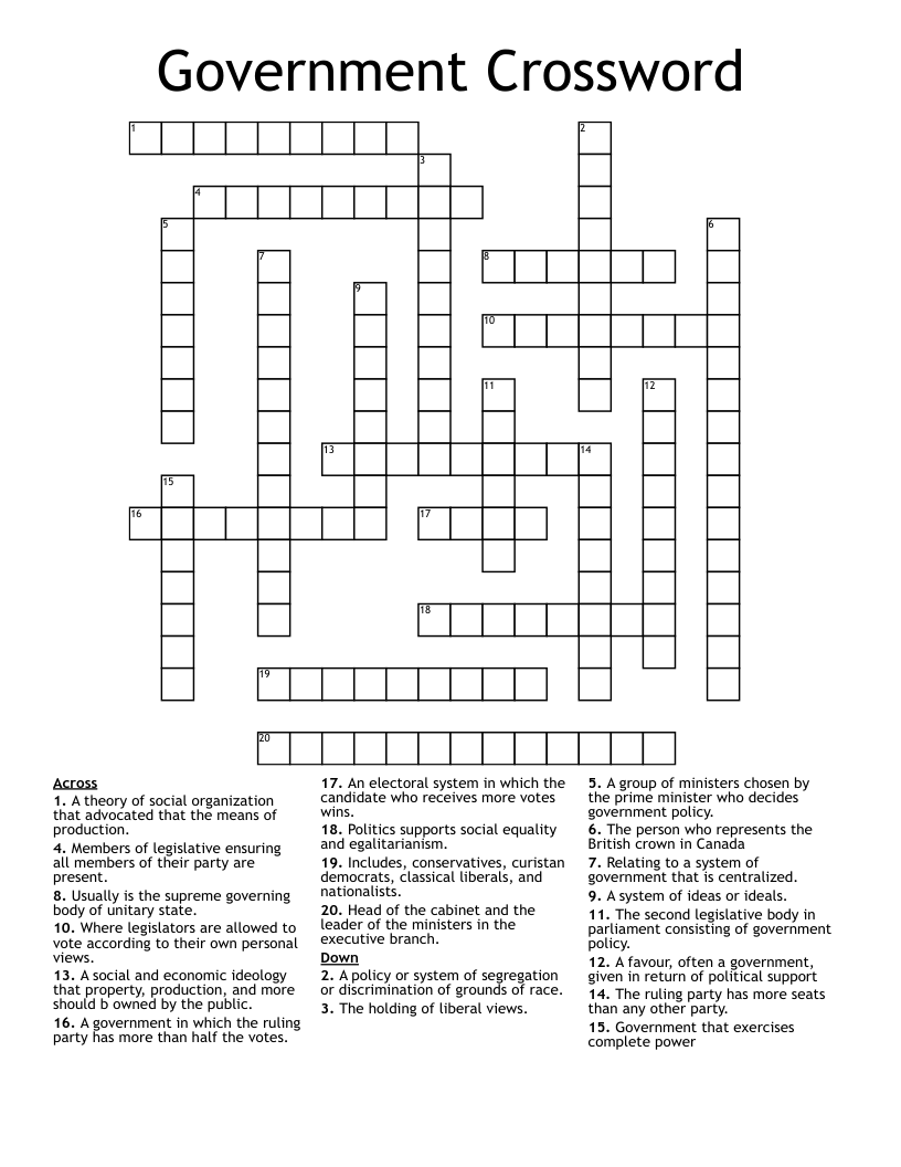 Government Crossword