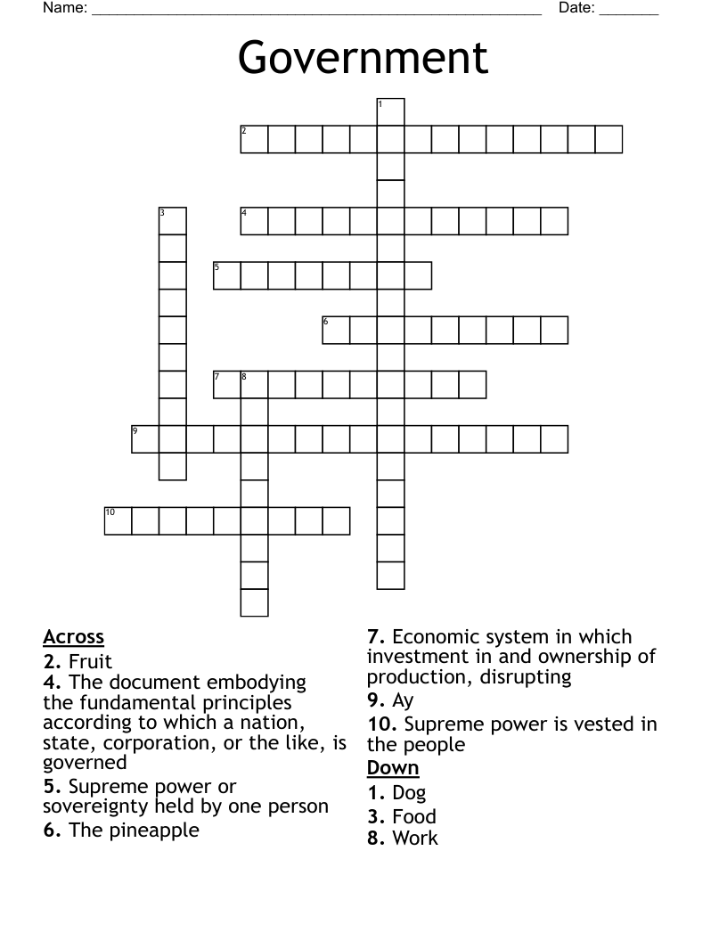 Government  Crossword