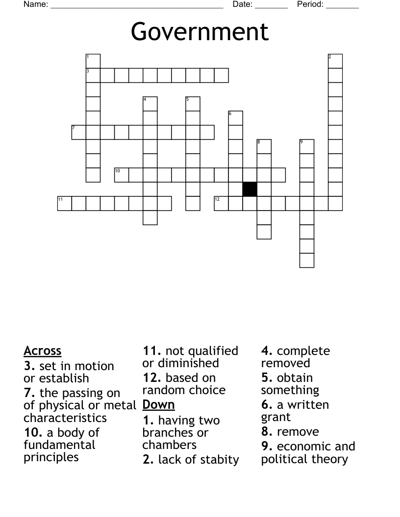 Government  Crossword