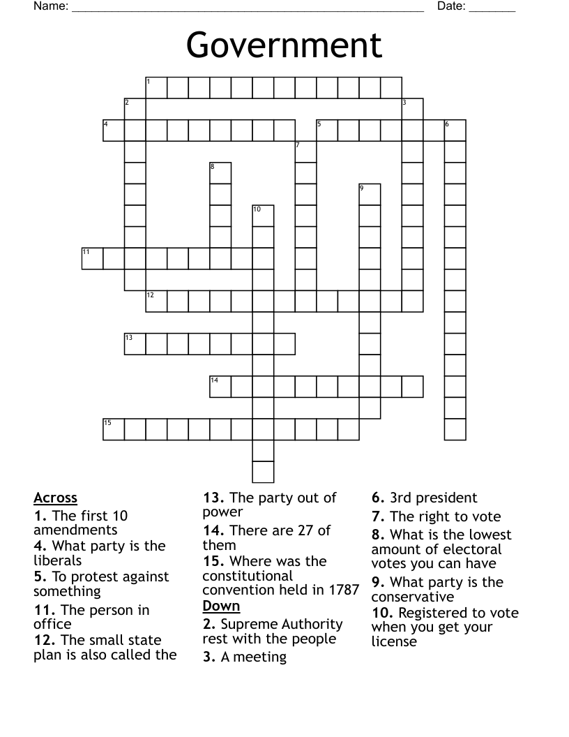 Government  Crossword
