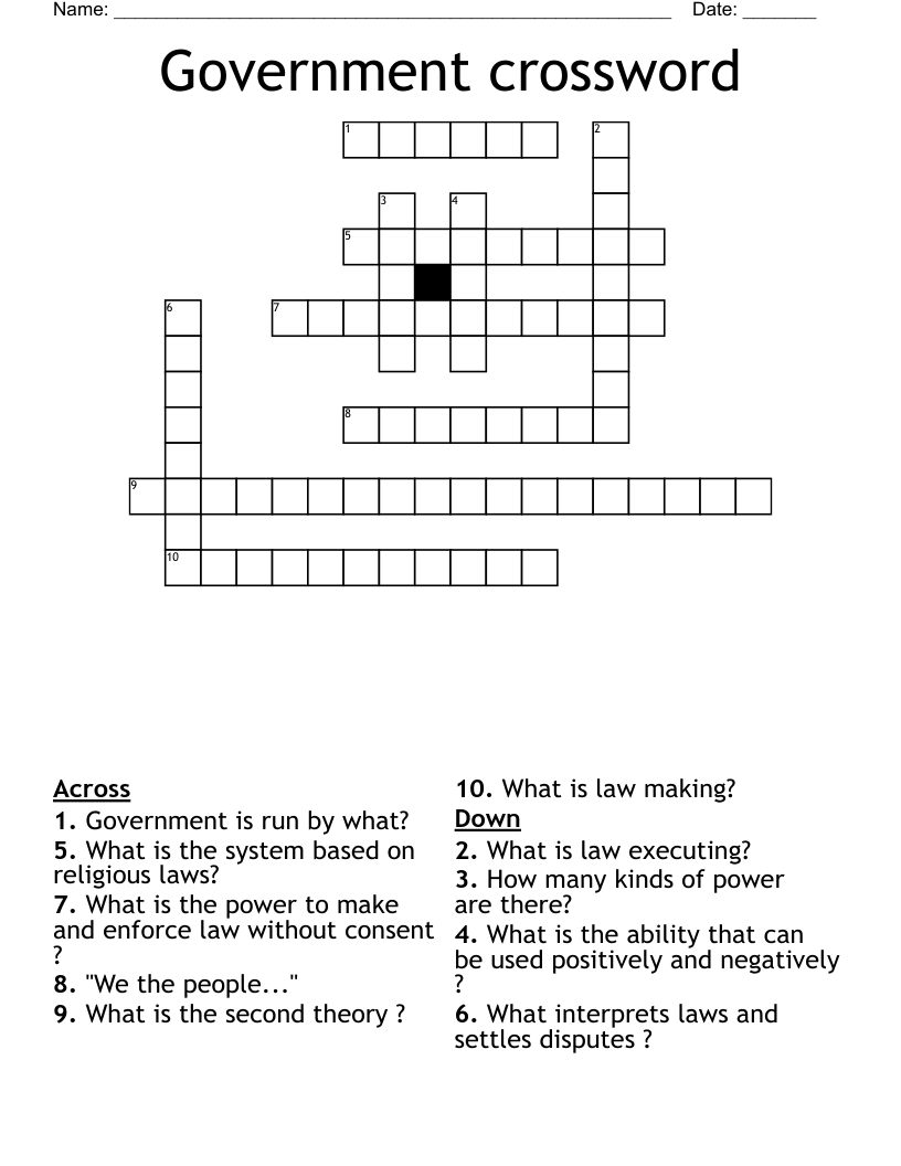 Government crossword 