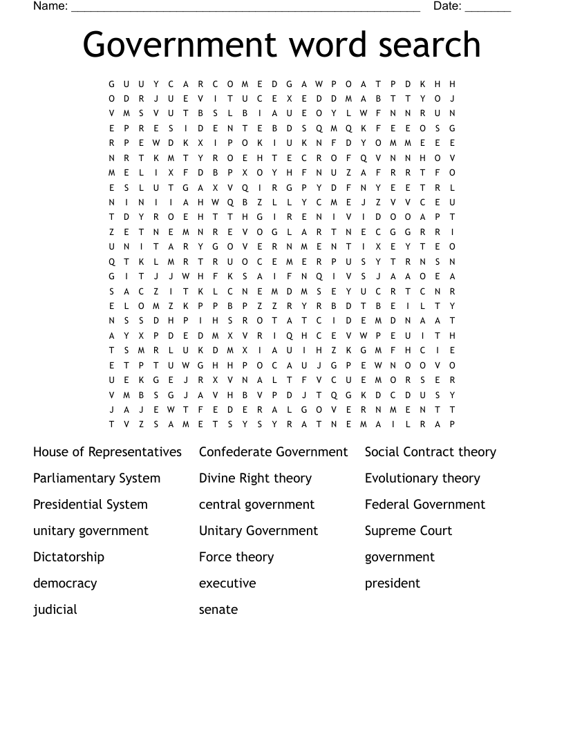 Government word search