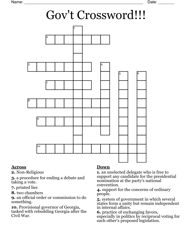 Gov't Crossword!!!