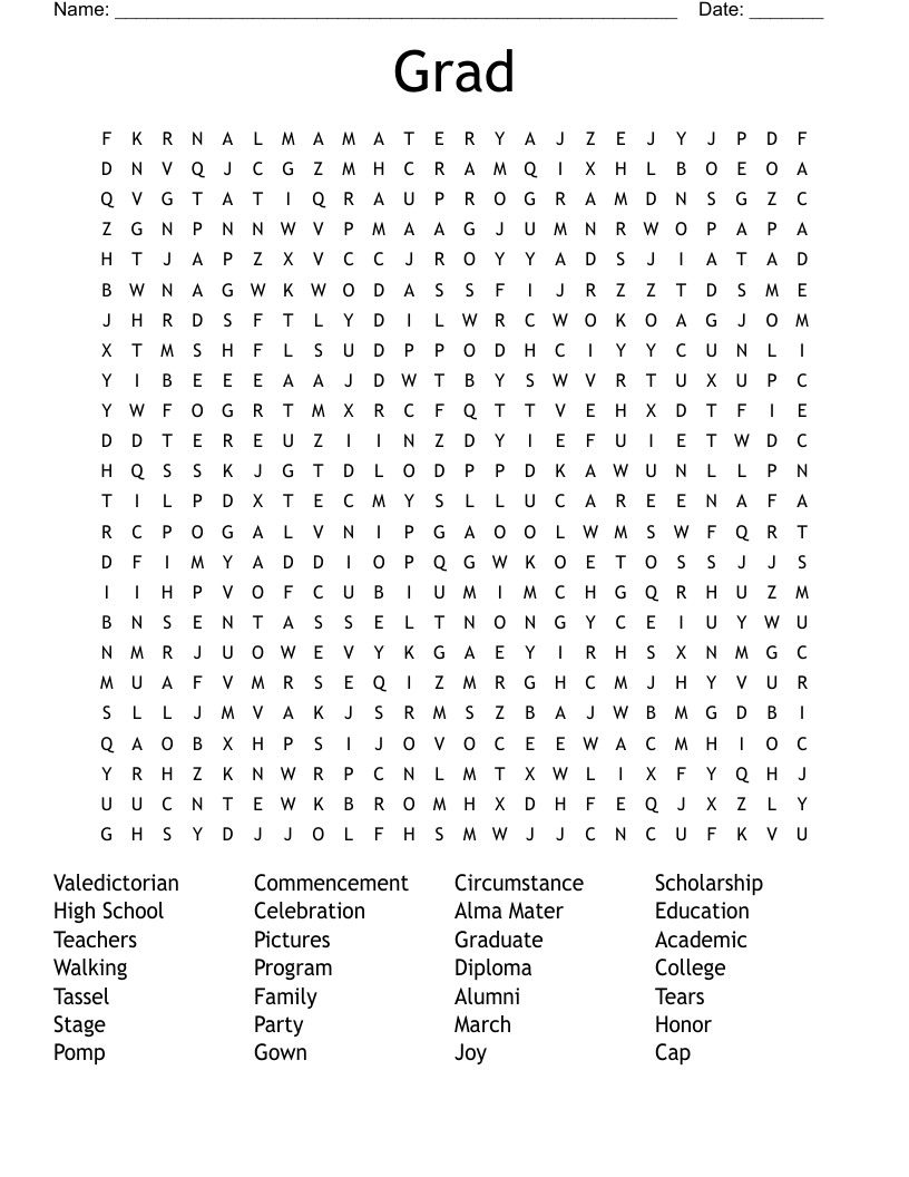 Grad Word Search