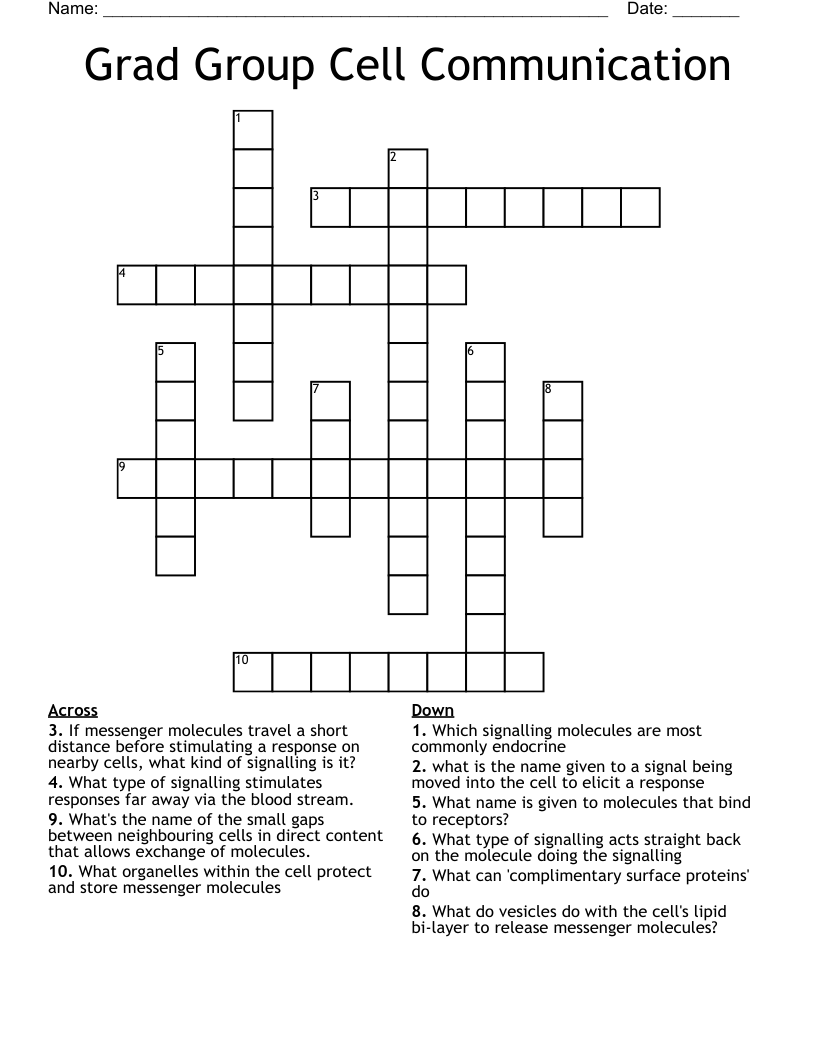 Grad Group Cell Communication Crossword