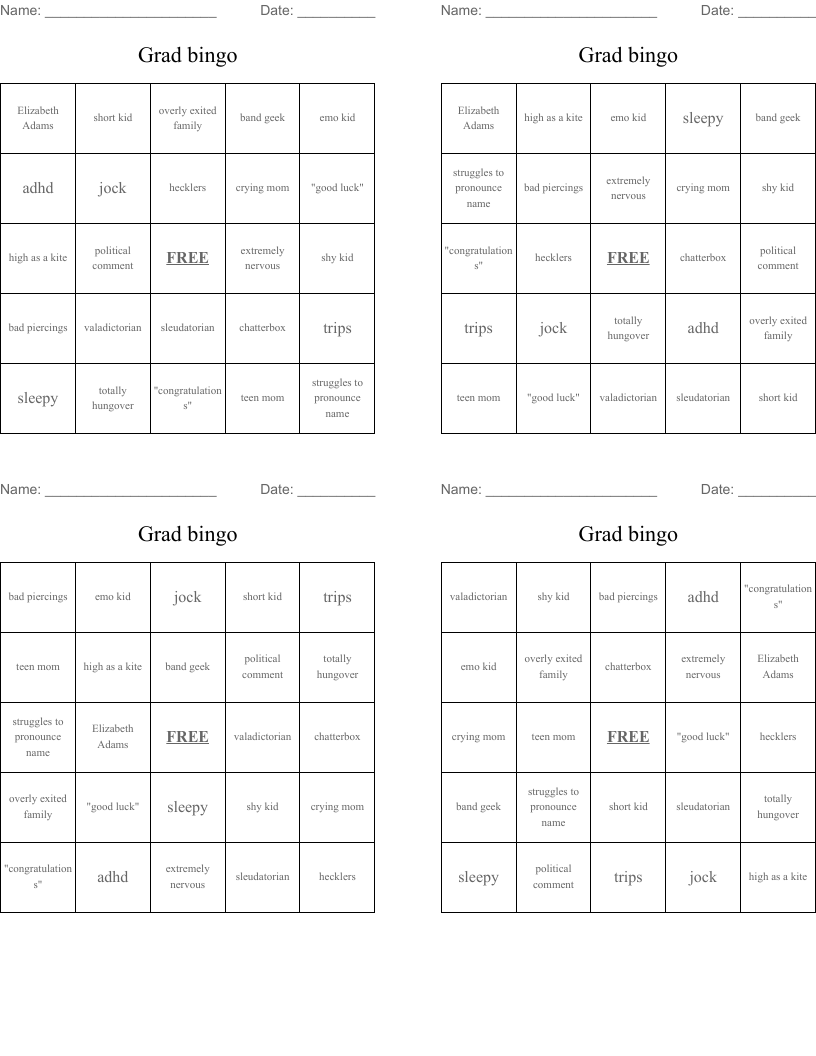 Grad bingo