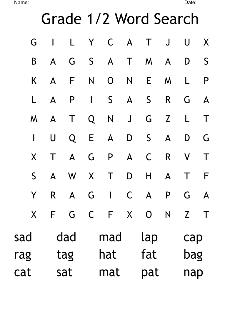 Grade 1/2 Word Search