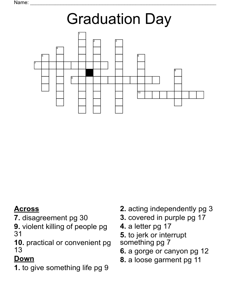 Graduation Day Crossword