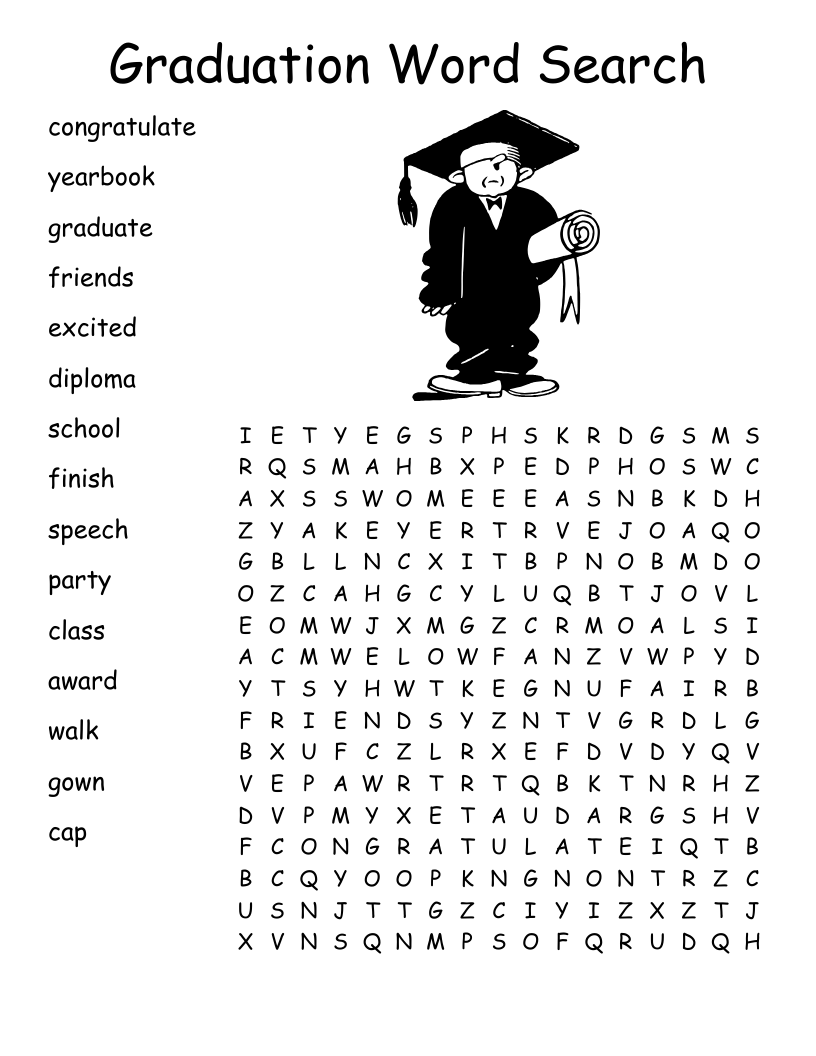 Graduation Word Search