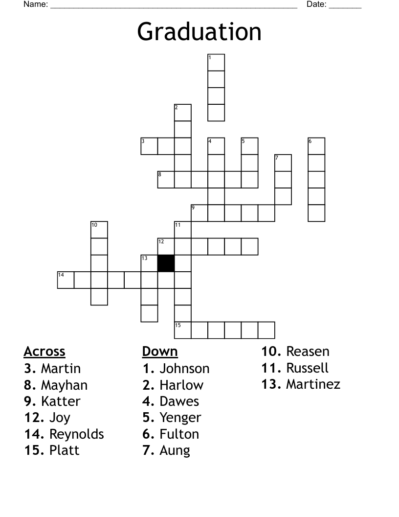 Graduation  Crossword