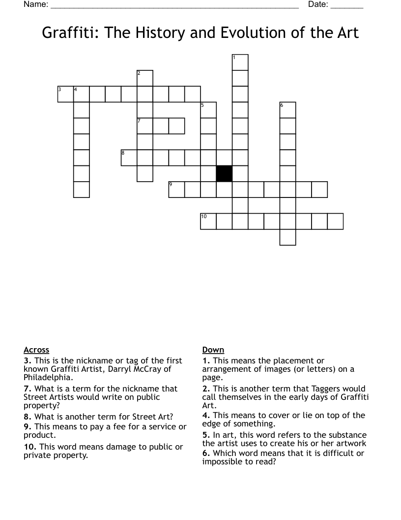 Graffiti: The History and Evolution of the Art Crossword