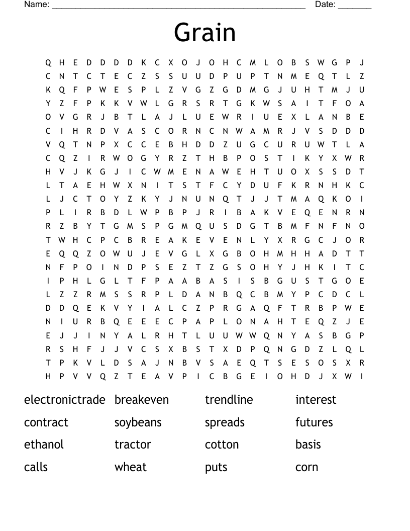 Grain Word Search