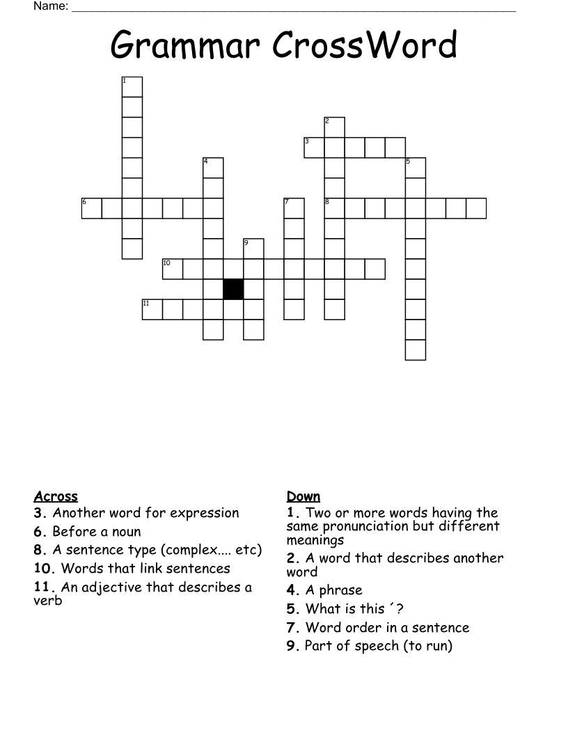 Grammar CrossWord