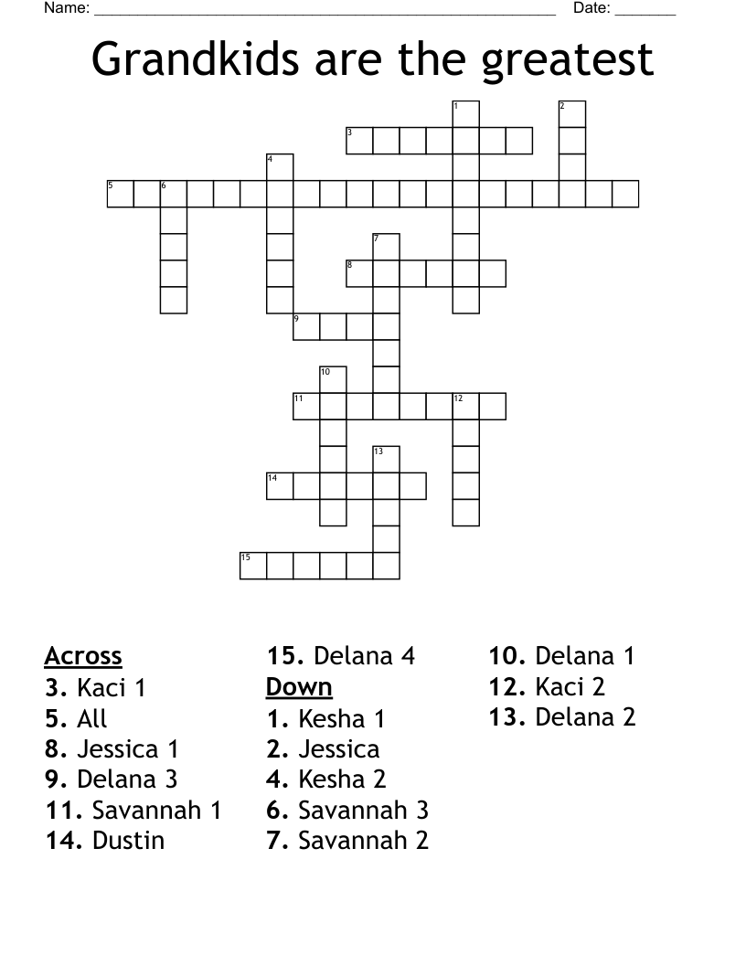 Grandkids are the greatest Crossword