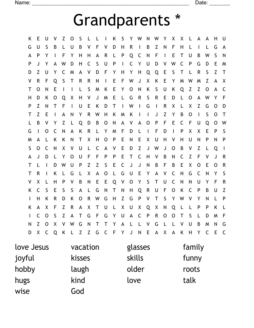 Grandparents * Word Search